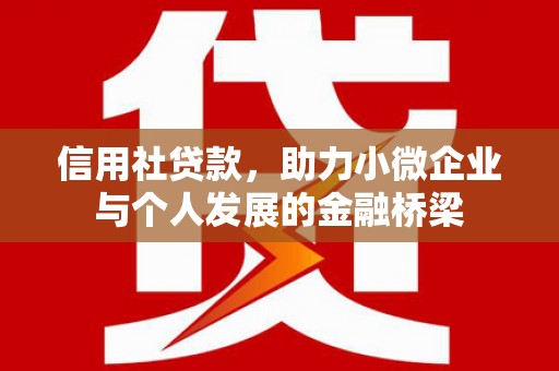 杭锦后旗信用社贷款，助力小微企业与个人发展的金融桥梁