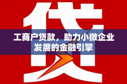 杭锦后旗工商户贷款，助力小微企业发展的金融引擎