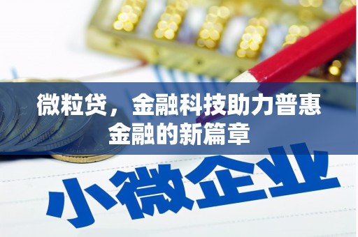 杭锦后旗微粒贷，金融科技助力普惠金融的新篇章