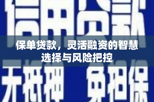 杭锦后旗保单贷款，灵活融资的智慧选择与风险把控