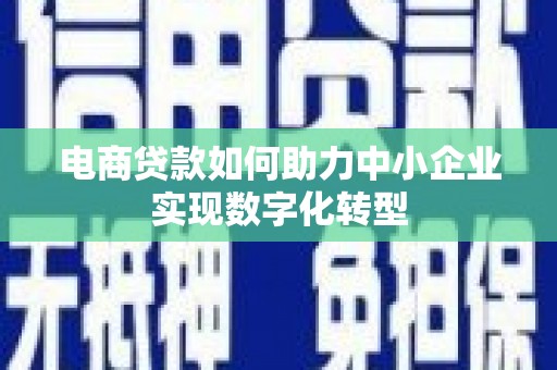杭锦后旗电商贷款如何助力中小企业实现数字化转型