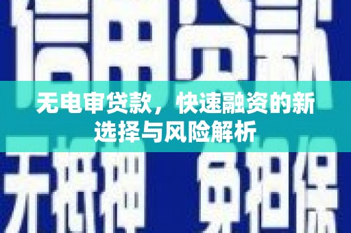 杭锦后旗无电审贷款，快速融资的新选择与风险解析