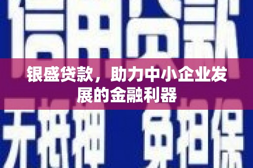 杭锦后旗银盛贷款，助力中小企业发展的金融利器