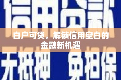 杭锦后旗白户可贷，解锁信用空白的金融新机遇