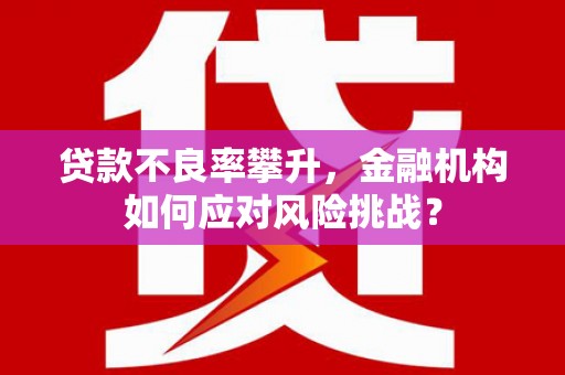 杭锦后旗贷款不良率攀升，金融机构如何应对风险挑战？