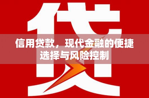 杭锦后旗信用贷款，现代金融的便捷选择与风险控制