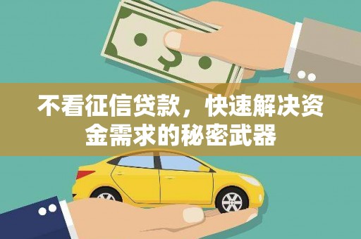 杭锦后旗不看征信贷款，快速解决资金需求的秘密武器