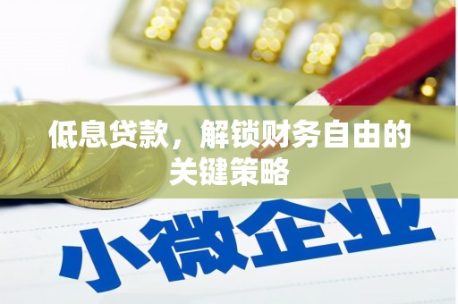 杭锦后旗低息贷款，解锁财务自由的关键策略