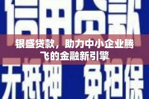杭锦后旗银盛贷款，助力中小企业腾飞的金融新引擎