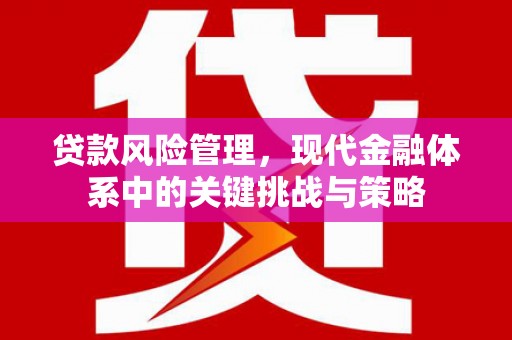 杭锦后旗贷款风险管理，现代金融体系中的关键挑战与策略