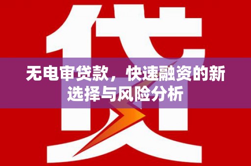 杭锦后旗无电审贷款，快速融资的新选择与风险分析