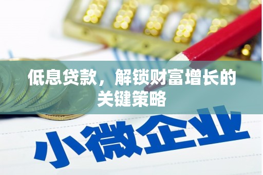 杭锦后旗低息贷款，解锁财富增长的关键策略