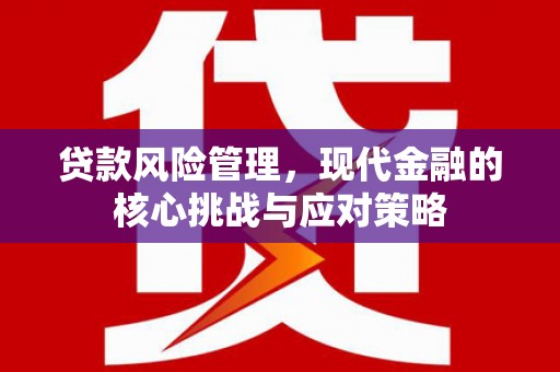 杭锦后旗贷款风险管理，现代金融的核心挑战与应对策略