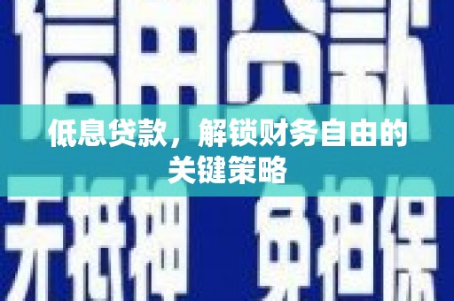 杭锦后旗低息贷款，解锁财务自由的关键策略