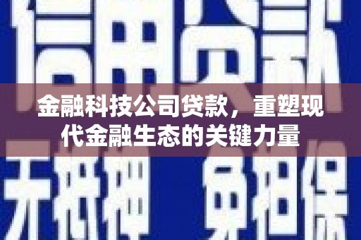 杭锦后旗金融科技公司贷款，重塑现代金融生态的关键力量