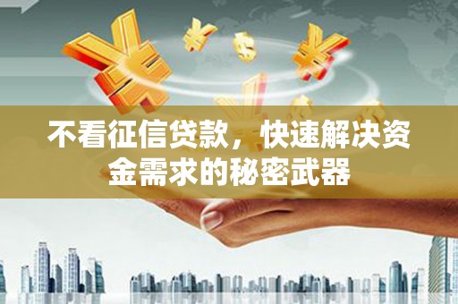 杭锦后旗不看征信贷款，快速解决资金需求的秘密武器