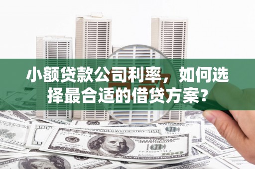杭锦后旗小额贷款公司利率，如何选择最合适的借贷方案？