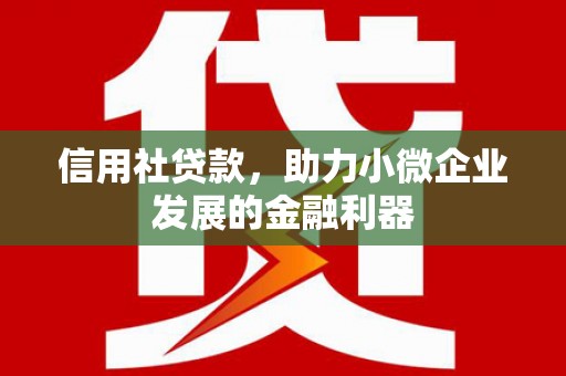 杭锦后旗信用社贷款，助力小微企业发展的金融利器