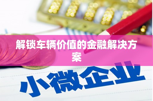 杭锦后旗解锁车辆价值的金融解决方案